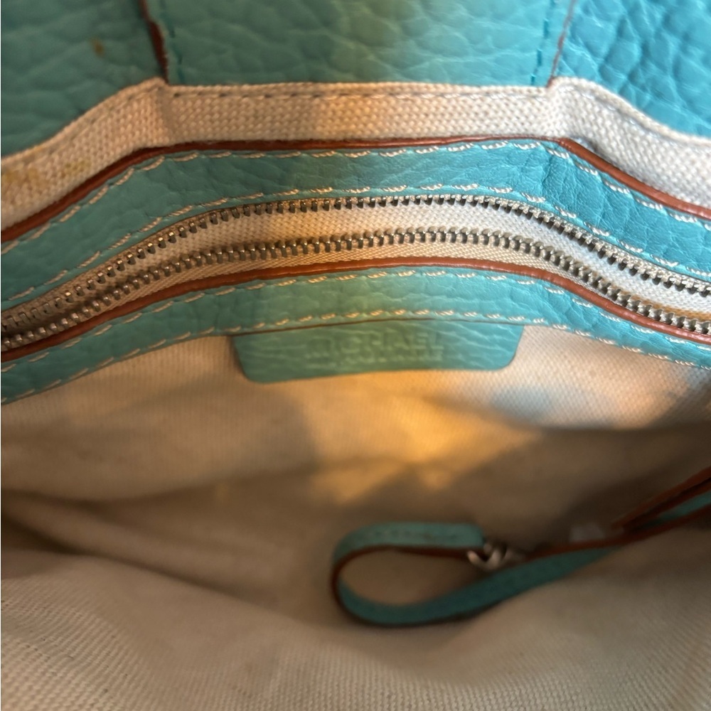 Michael Kors Blue Leather Satchel with Structured Design - Picture 7 of 8